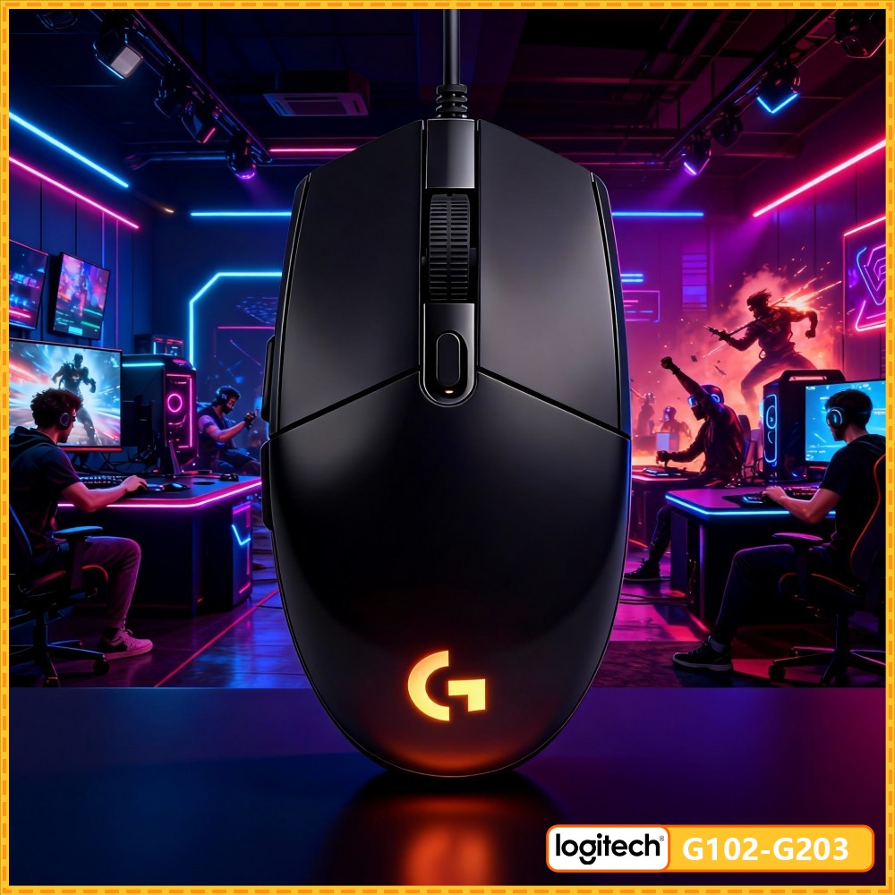 Logitech Mouse G203 - ماوس ألعاب لوجيتك G203 سلكي بإضاءة