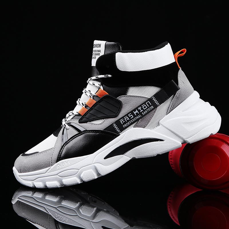 Office Print Tech - Hightop الصيف الرجال الأحذية الرياضية الرجل